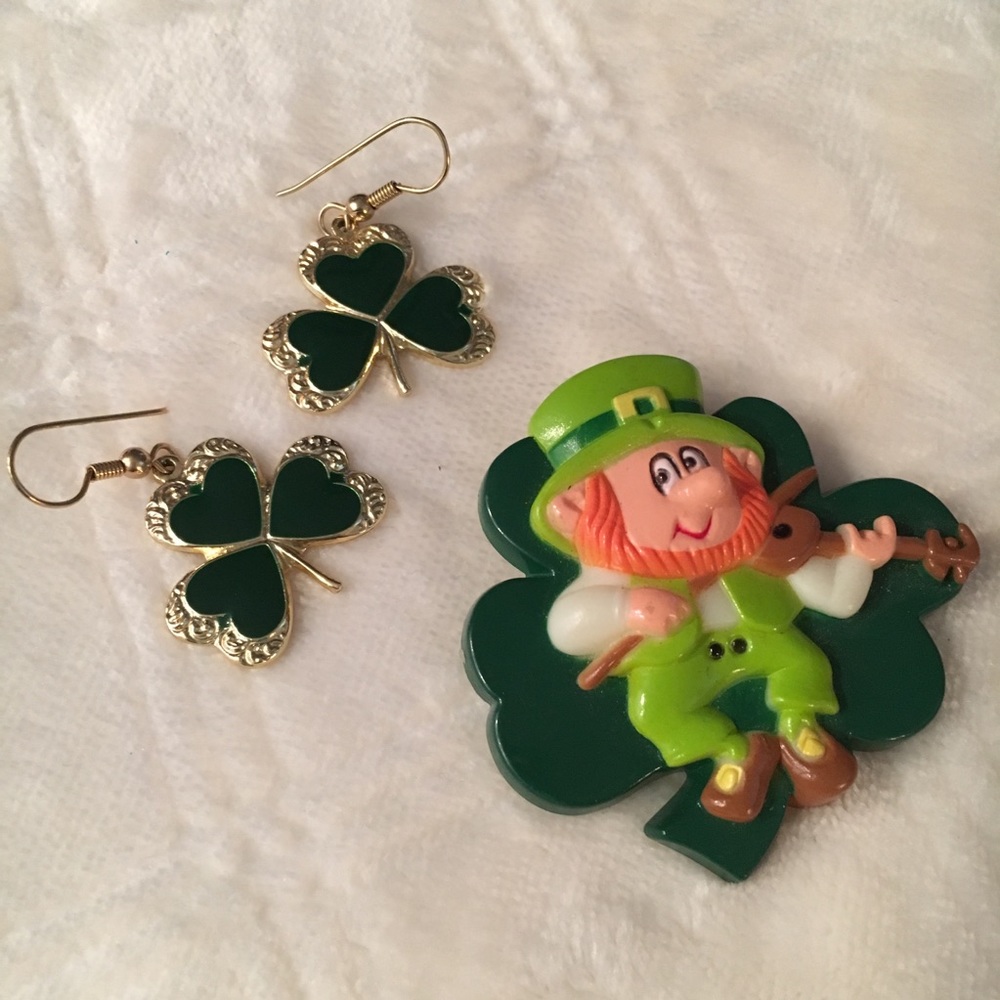 ☘️ Luck of the Irish Pin & Earrings Set ☘️